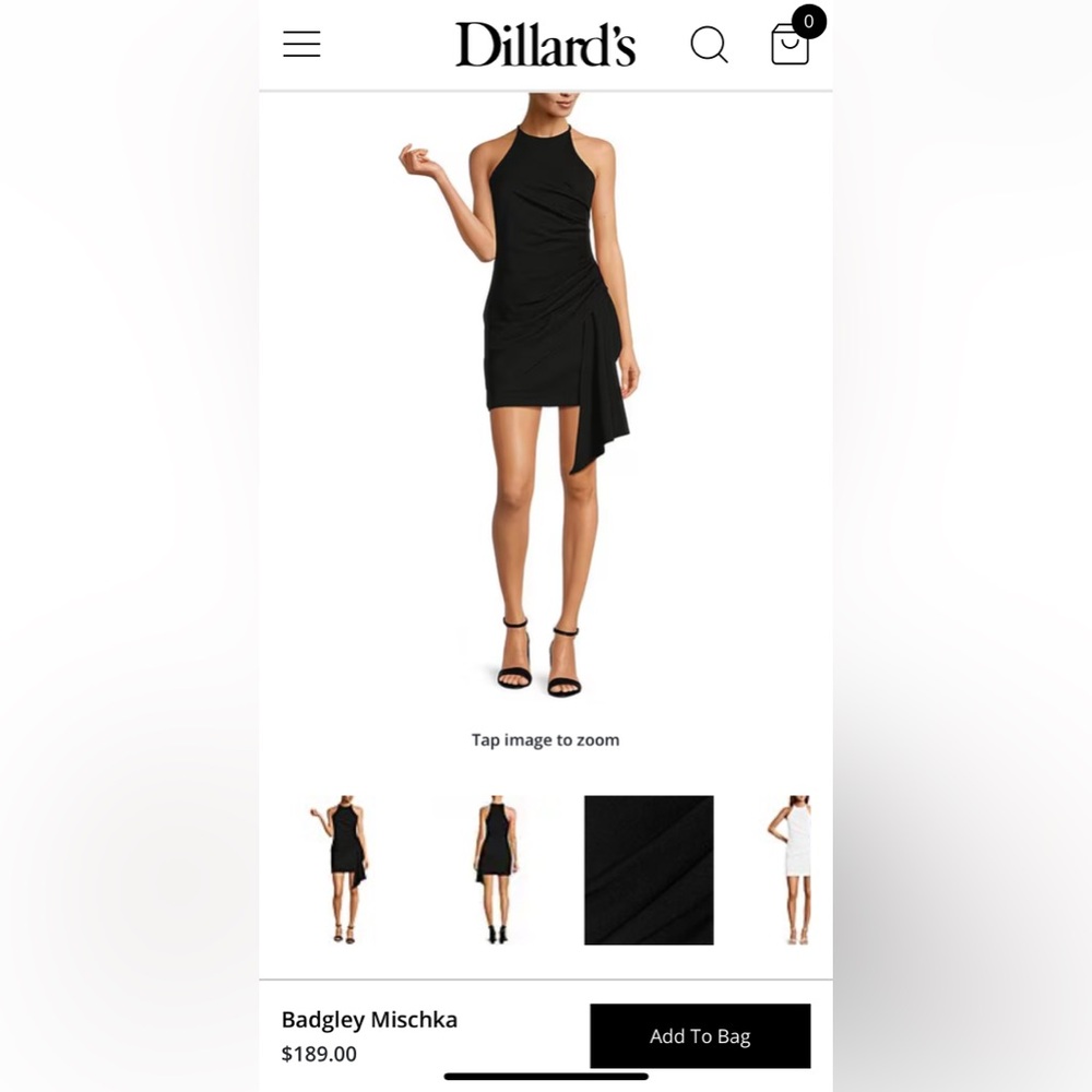 Badgley Mischka Asymmetrical Black Dress